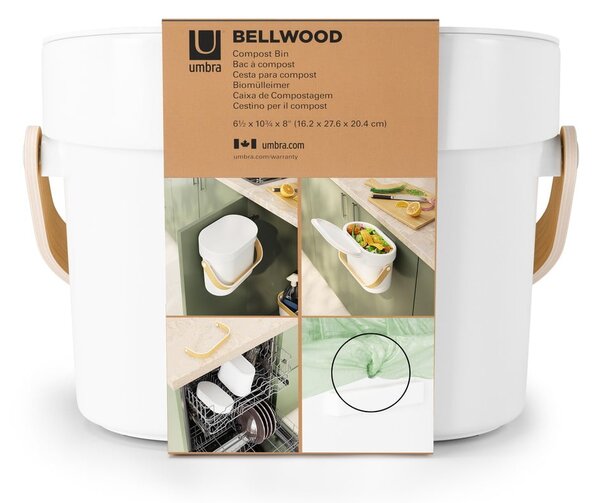 Bidone per l'umido bianco 4 l Bellwood – Umbra