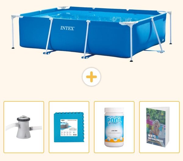 Piscina fuori terra rettangolare - 220x150x60 cm - 5 pezzi - Modello SCB130