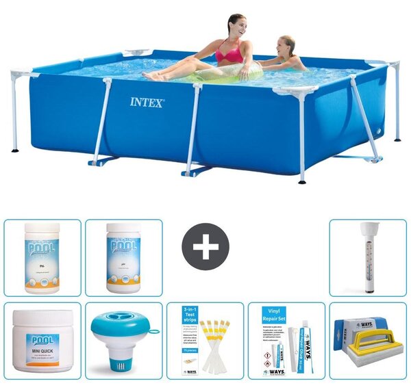 Piscina fuori terra rettangolare - 220x150x60 cm - 9 pezzi - Modello S43207