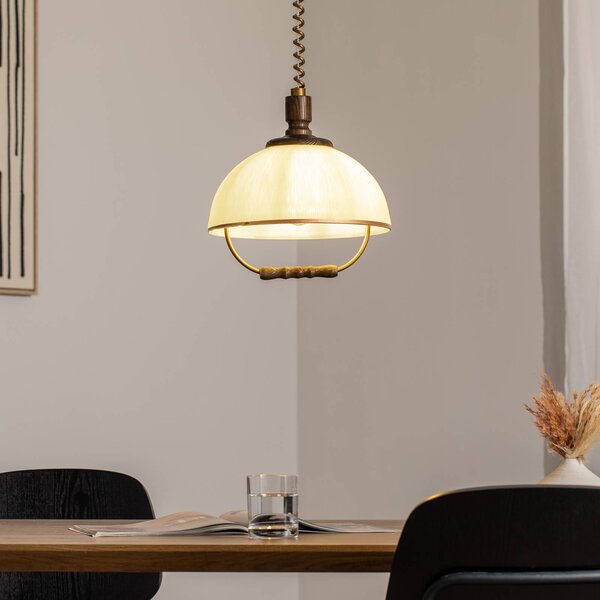 Lampada a sospensione in vetro Ilsa Lamkur, dimmerabile, Ottone / Oro, Cucina, Vetro, Campagna / Rustiche, Lampada a sospensione