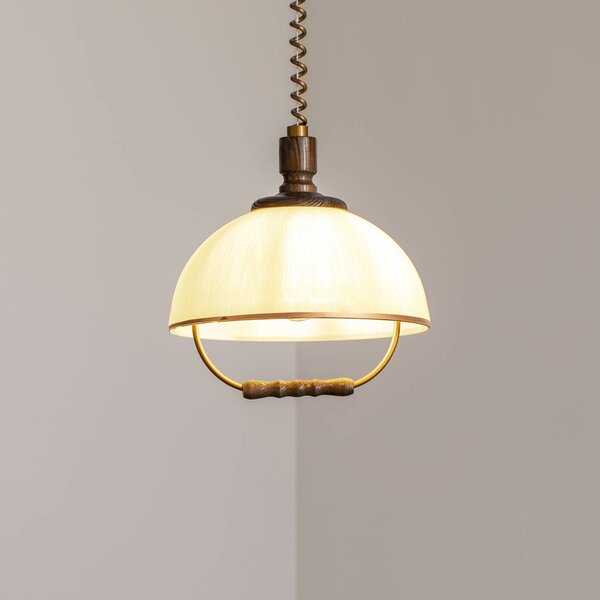 Lampada a sospensione in vetro Ilsa Lamkur, dimmerabile, Ottone / Oro, Cucina, Vetro, Campagna / Rustiche, Lampada a sospensione