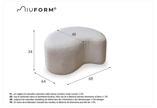 Sgabello in tessuto bouclé beige Miuf - Miuform