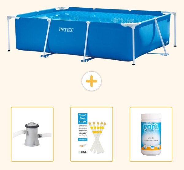 Piscina fuori terra rettangolare - 220x150x60 cm - 4 pezzi - SCB73