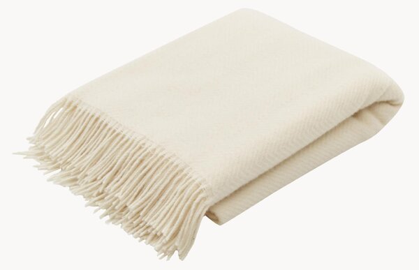 Coperta in lana con motivo a zig-zag e frange Tyrol