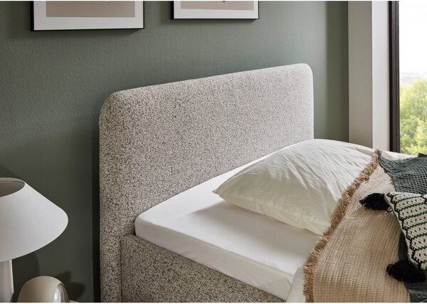 Letto matrimoniale imbottito beige con contenitore con rete inclusa 140x200 cm Primo – Meise Möbel