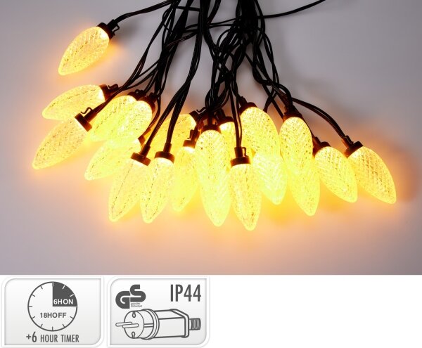 LED Catena luminosa natalizia da esterno 20xLED/230V 14,5 m IP44 bianco caldo