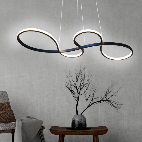 Lampadario LED a sospensione con filo SALSA LED/38W/230V 4000K nero