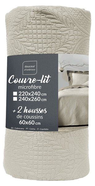 Set con copriletto e federa color crema in microfibra 240x260 cm Romane – douceur d'intérieur