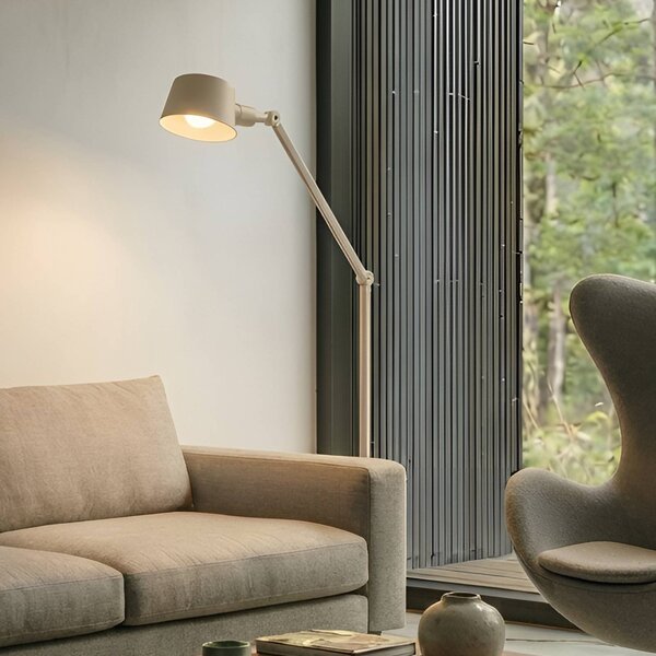 Lampada da terra Silka Lucande, Crema / Ambra, Studio / Ufficio, Metallo, Moderno, Lampada da terra