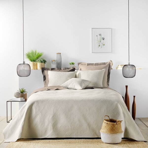 Set con copriletto e federa color crema in microfibra 240x260 cm Romane – douceur d'intérieur