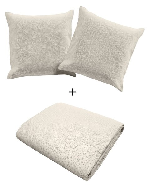Set con copriletto e federa color crema in microfibra 240x260 cm Romane – douceur d'intérieur