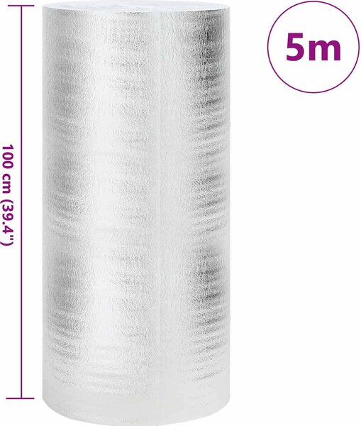 VidaXL Riflettore per radiatori argento 5 x 1 m polietilene