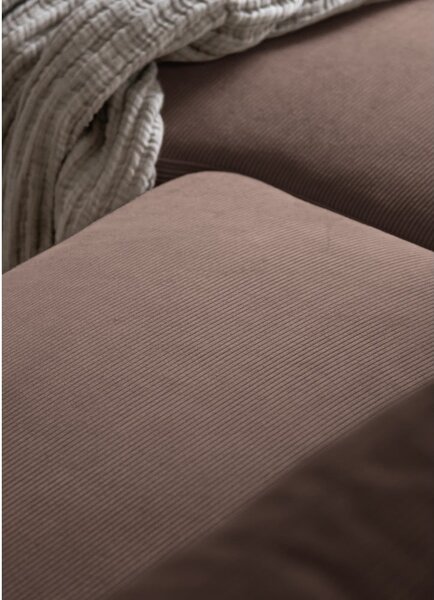 Divano letto in velluto a coste marrone (angolo sinistro) Lofty Lilly - Miuform