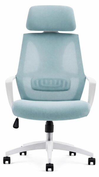 Sedia da ufficio ergonomica con poggiatesta regolabile, color pastello