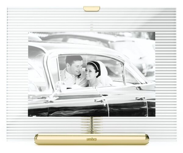 Cornice dorata in vetro verticale con sostegno 16x20 cm Flute – Umbra