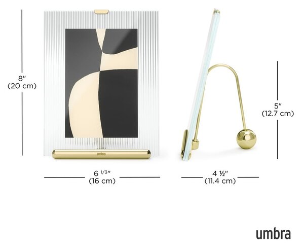 Cornice dorata in vetro verticale con sostegno 16x20 cm Flute – Umbra