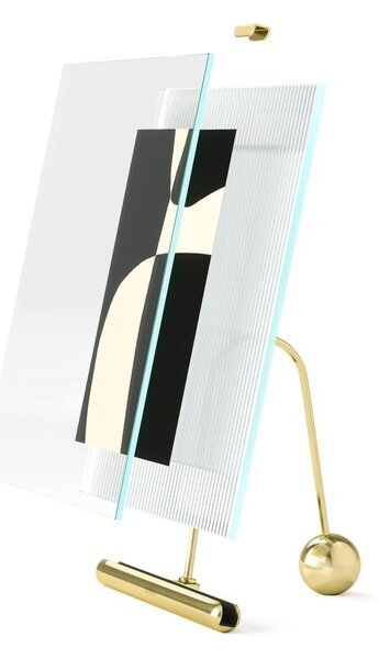 Cornice dorata in vetro verticale con sostegno 16x20 cm Flute – Umbra