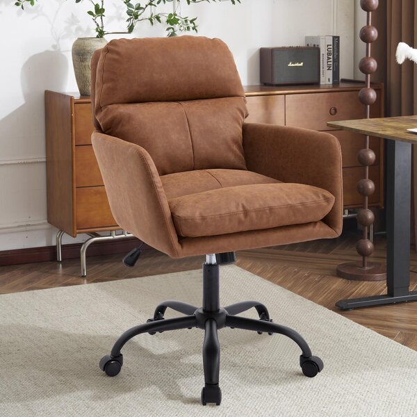 Sedia da ufficio ergonomica con rivestimento in ecoFinto cuoio e altezza regolabile