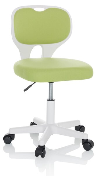 Sedia da scrivania per bambini KIDDY TOP W, rivestita in tessuto verde, con altezza regolabile