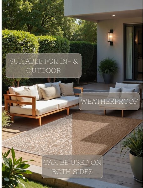 Tappeto da interno/esterno beige/avorio 200x290 cm Duet Kona – NORTHRUGS
