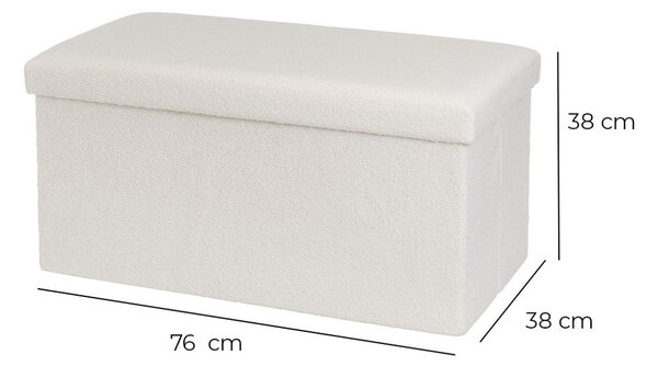 Poggiapiedi in tessuto bouclé bianco Ecru - Casa Selección