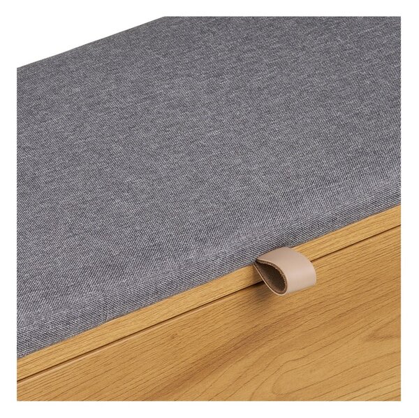 Cassapanca di colore naturale con effetto rovere 92x48x33 cm Barco – House Nordic