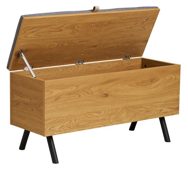 Cassapanca di colore naturale con effetto rovere 92x48x33 cm Barco – House Nordic