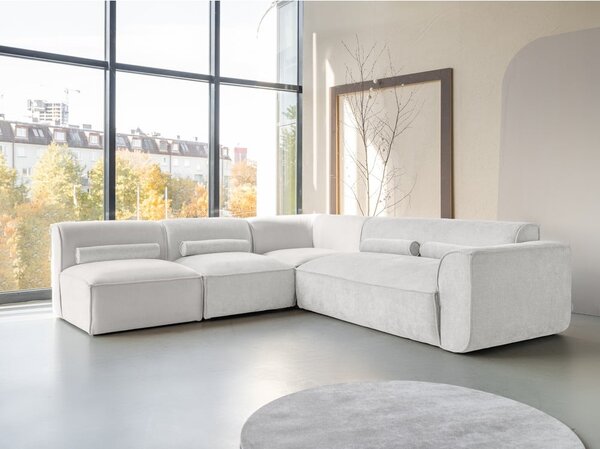 Divano angolare componibile color crema (con penisola a sinistra) Flex Felix – Miuform
