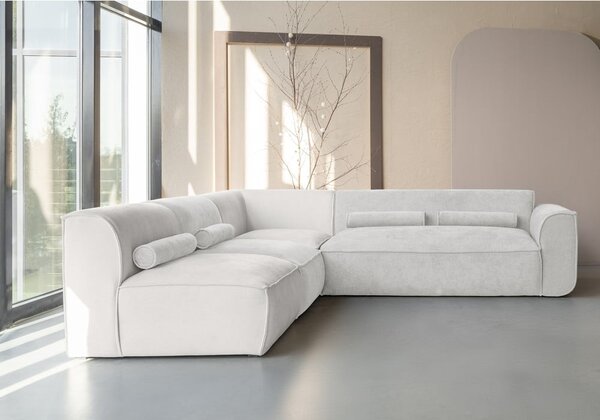 Divano angolare componibile color crema (con penisola a sinistra) Flex Felix – Miuform