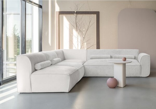Divano angolare componibile color crema (con penisola a sinistra) Flex Felix – Miuform