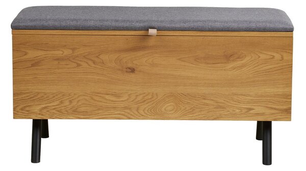 Cassapanca di colore naturale con effetto rovere 92x48x33 cm Barco – House Nordic
