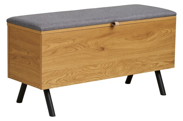 Cassapanca di colore naturale con effetto rovere 92x48x33 cm Barco – House Nordic