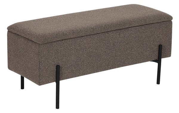 Panchina marrone con rivestimento in bouclé Watford – House Nordic
