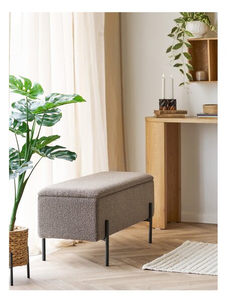 Panchina marrone con rivestimento in bouclé Watford – House Nordic