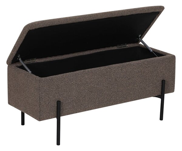 Panchina marrone con rivestimento in bouclé Watford – House Nordic