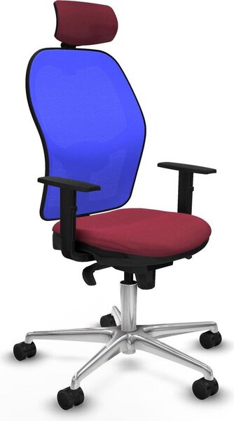 Sedia da ufficio con poggiatesta Piqueras y Crespo 1D086N2 Rosso granato