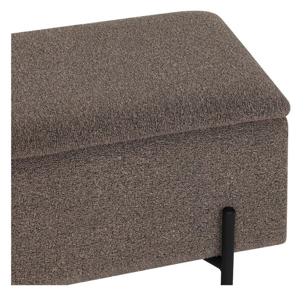 Panchina marrone con rivestimento in bouclé Watford – House Nordic