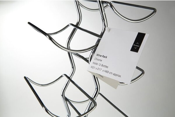 Portabottiglie in metallo argentato 12 bottiglie Jaxen - Premier Housewares
