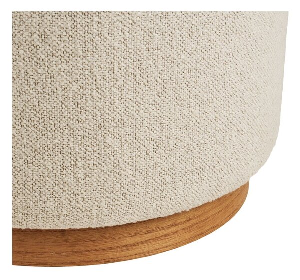 Poggiapiedi beige con rivestimento in bouclé Daisy – House Nordic