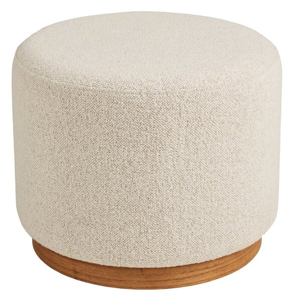Poggiapiedi beige con rivestimento in bouclé Daisy – House Nordic