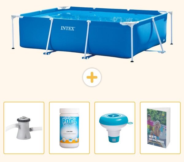 Piscina fuori terra rettangolare - 220x150x60 cm - 5 pezzi - Modello SCB120