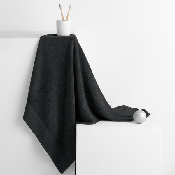 Set di asciugamani per viso e corpo tipo terry neri in cotone 6 pz Amari – Restilo