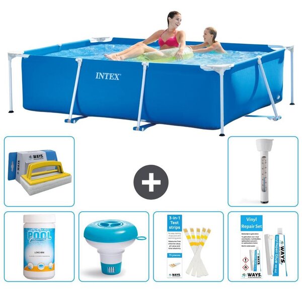 Piscina fuori terra rettangolare - 220x150x60 cm - 7 pezzi - Modello S21247