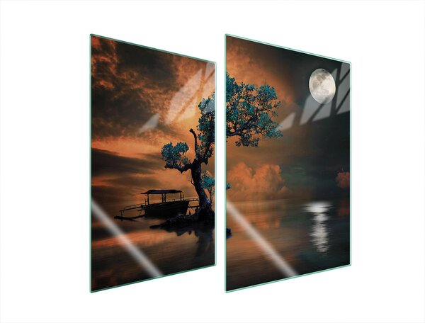 Piastre copri fornelli 2 pezzi 35x52 Vetroceramica copri piano cottura vetro tagliere albero luna
