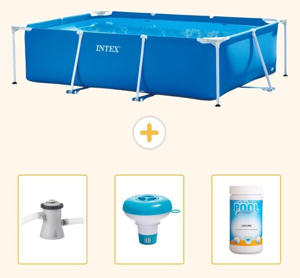 Piscina fuori terra rettangolare - 220x150x60 cm - 4 pezzi - SCB77