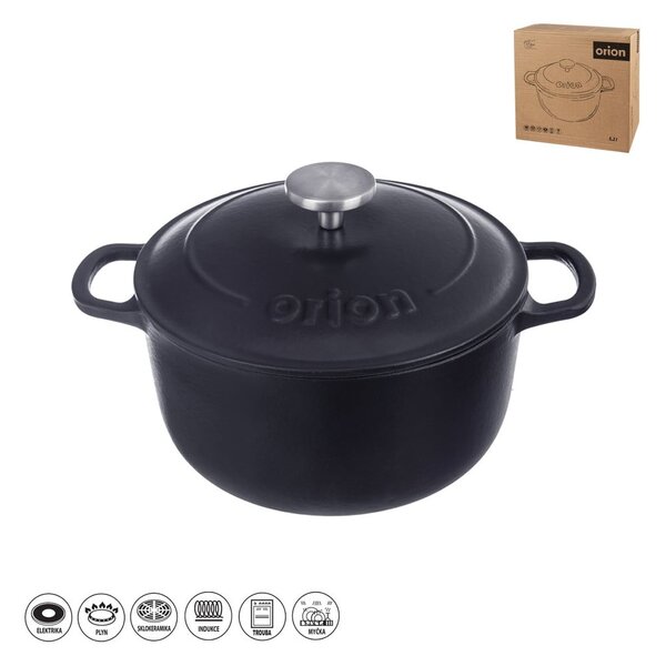 Pentola in ghisa con coperchio incluso adatta all'induzione 5,2 l LITINA SMALT - Orion