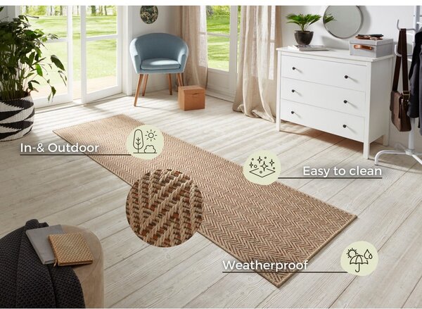 Passatoia da interno ed esterno marrone chiaro 80x350 cm Nature – Hanse Home