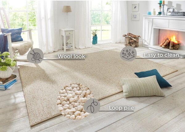 Tappeto color crema-beige 60 x 90 cm Wolly - BT Carpet