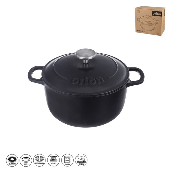 Pentola in ghisa con coperchio incluso adatta all'induzione 3,3 l LITINA SMALT - Orion