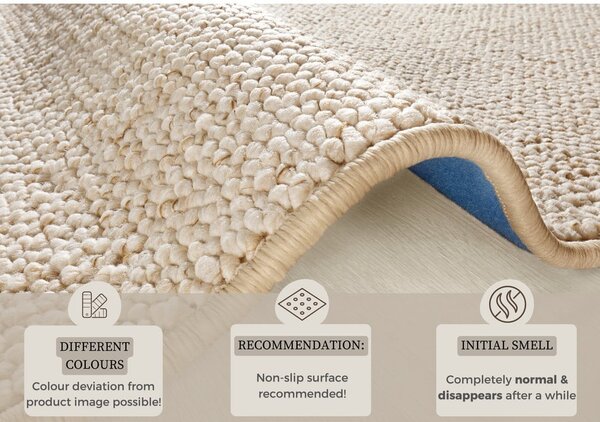Tappeto color crema-beige 60 x 90 cm Wolly - BT Carpet